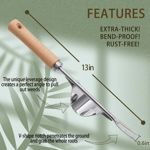 3 Pack Weed Puller Tool, Manual Hand Weeder Paver, Crack Weeder, Stainless Steel Crevice Weeding Digger Tool, Paving Brick Moss Removal, L-Shape G...
