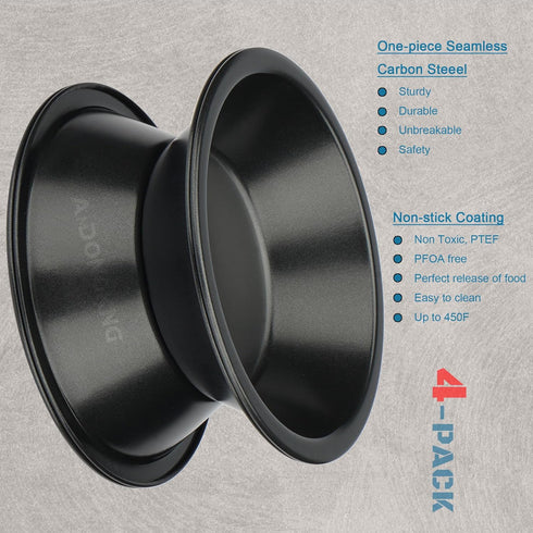 5 inch Small Pie Pan, 4 Pack Nonstick Round Cake Bread and Meat Tins for Oven and Instant Pot Baking...
