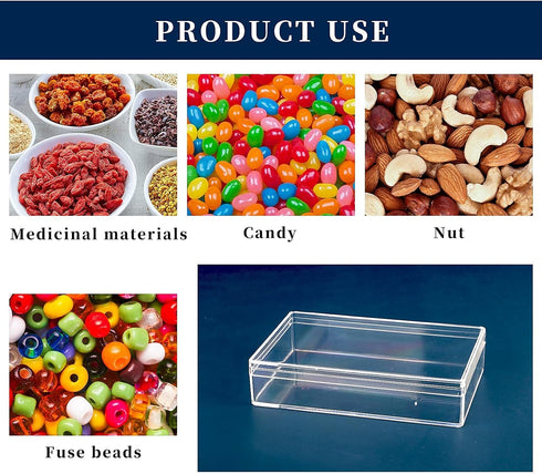 dedoot Clear Acrylic Box with Lids, 4 Pack 4.3x2.7x1 Inch Clear Acrylic Plastic Square Cube Storage Candy Box Containers for Wedding, Party, Treat...