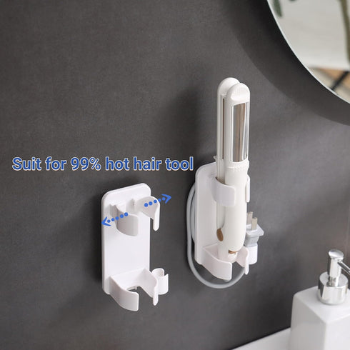 Curling Iron Holder Wall Mounted, Hair Dryer Holder Hair Curler Holder Hair Straightener Holder Curling Wand Storage for Bathroom Hot Hair Tool Or...