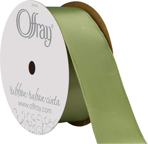 Berwick Offray 1.5" Single Face Satin Ribbon, Spring Moss Green, 25 Yds...