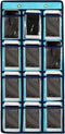 NIMES Hanging Closet Underwear Sock Jewelry Storage Over The Door Classroom Cell Phone Calculator Organizer 12 Clear Pockets (Blue)...
