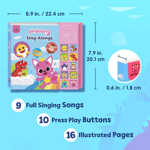 Pinkfong Sing-Alongs 10 Button Sound Book | Baby Shark Toys | Learning & Education Toys | Interactive Baby Books for Toddlers 1-3 | Gifts for Boys...