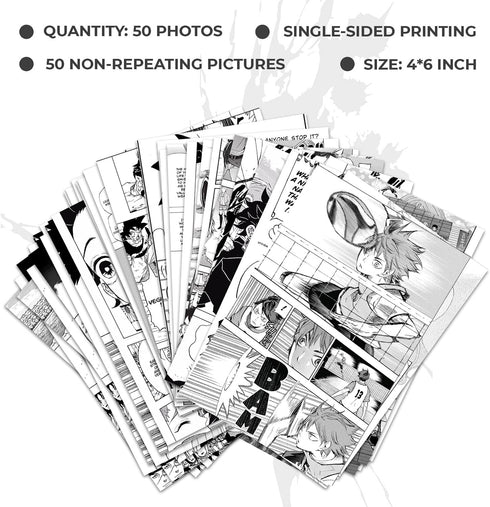 WOONKIT Anime Posters Pack - 50PCS 4X6 INCH MHA Anime Wall Collage Kit for Bedroom Wall, Dorm Decor, Teen Room Aesthetic...