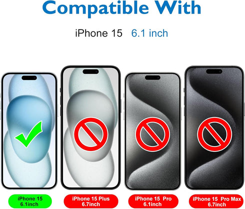 Mothca Matte Glass Full Coverage Screen Protector for iPhone 15 6.1-inch, Anti-Glare Anti-Fingerprint Black Edge Tempered Glass Film with Easy Ins...