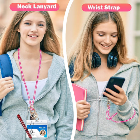 Cell Phone Lanyard with Safety Breakaway Buckle, 1xPhone Neck Strap, 1xPhone Wrist Lanyard Strap, 2×Phone Patches, 2xKeyrings, 2xPen Holders......