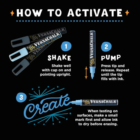 VersaChalk Metallic Liquid Chalk Markers, Set of 8-5mm Tip...