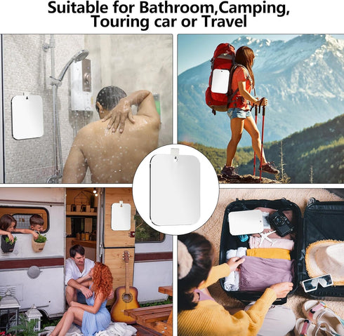 Shatterproof Shower Mirror for Shaving with Hook (Medium 8 x 6 inch) 40% Cheaper Than The Original,Unbreakable Deluxe Plexiglass Makeup Mirror,Bat...