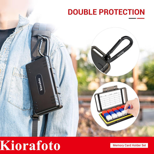 Dual Protect Micro SD Card Case with 54 PCS Clear Memory Card Holders for 54 TF MSD Cards Storage, Water-Resistant Anti-Shock MicroSD MicroSDHC Mi...