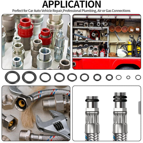 850 Pcs O Rings Kit, Rubber O-Rings Seals Assortment Kit, Nitrile Rubber Pressure Plumbing Sealing Washer Gasket O Ring Repair Kit for Faucet, Aut...