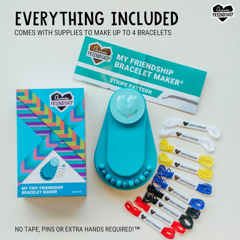 Choose Friendship, My Tiny Friendship Bracelet Maker, an American Original | 10 Pre-Cut Threads - Up to 4 Bracelets | Travel-Size Craft Kit, Kids ...