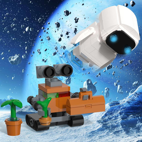 Wall and Eve Building Blocks, Mini Wall Robot Figure Building Toys Compatible with Lego, Eve Robot Mech Building Kit, STEM Creative Gifts for Boys...