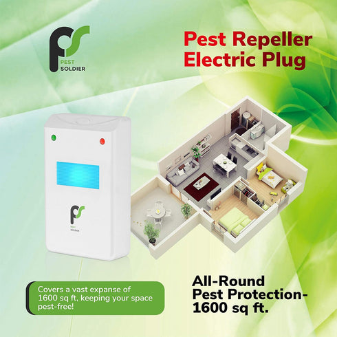 CraveGreens - Pest Soldier - Electronic Plug Ultrasonic Pest Control Repeller for Insects - White, Set of 4...