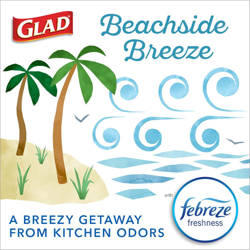 Glad Trash Bags, OdorShield Small Drawstring Garbage Bags - Febreze Beachside Breeze - 4 Gallon - 34 Count...