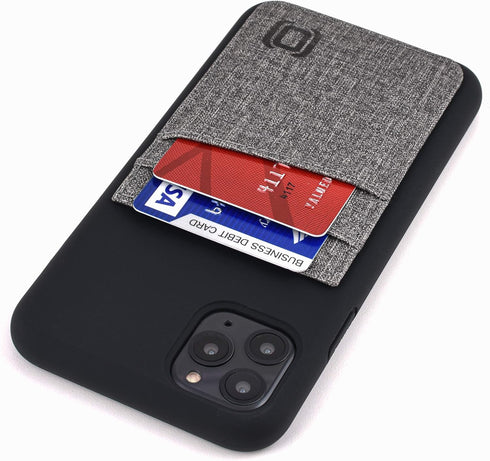 Dockem Silicone Wallet Case for iPhone 11 Pro Max (6.5"): Protective Card Case with Built-in Metal Plate for Magnetic Mounting & 2 Credit Card Hol...