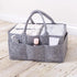 Sammy & Lou Collapsible Light Gray Felt Storage Caddy, Divided Design To Keep Diapers, Wipes And Changing Items Organized, Two Handles, 11.5"D x 6...
