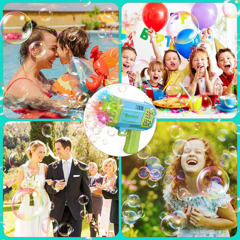 Bubble Machine Gun Mini Bubble Gun for Toddlers, Bubble Maker Blower Toys with Lights,4000+ Bubbles Per Minute for Boys Girls Toddlers Outdoor Ind...