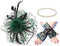 Cizoe Women's Fascinators Hat Kentucky Derby Hats Wedding Cocktail Tea Party Headwear and Gloves(Green and Black)...