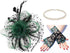 Cizoe Women's Fascinators Hat Kentucky Derby Hats Wedding Cocktail Tea Party Headwear and Gloves(Green and Black)...