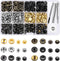 Alritz 120 Set Leather Snap Fasteners Kit, 12.5mm Metal Button Snaps Press Studs with 4 Setter Tools, 6 Color Leather Snaps for Clothes, Jackets, ...