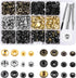 Alritz 120 Set Leather Snap Fasteners Kit, 12.5mm Metal Button Snaps Press Studs with 4 Setter Tools, 6 Color Leather Snaps for Clothes, Jackets, ...