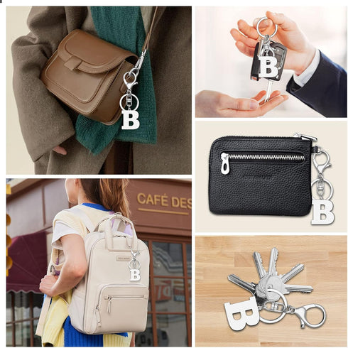 Alphabet Keychain Letter A-Z Keychain Metal Initial Alphabet Key Ring for Men Women Backpack Car Key Chain Decoration (Letter B)...