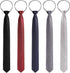 Xinnun 5 Pieces Mens Zipper Ties Pre Tied Adjustable Neckties Solid Color Skinny Necktie Thin Clip on Slim Tie for Office School Wedding Party Uni...