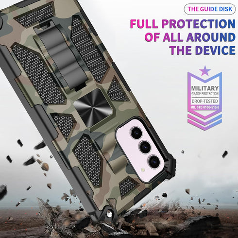 Asuwish Phone Case for Samsung Galaxy S23 5G with Tempered Glass Screen Protector and Stand Hybrid Rugged Magnetic Back Camo Protective Cell Cover...