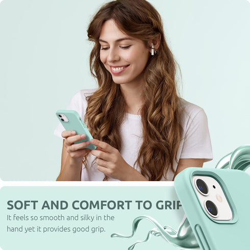 SURPHY Silicone Case Compatible with iPhone 12 Mini Case 5.4 inches, Liquid Silicone Phone Case (with Microfiber Lining) Designed for iPhone 12 Mi...