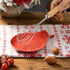 Ceramic Spoon Rest, 7.48 Inches Spoon Holder for Kitchen Counter, Kitchen Accessories, Dishwasher Safe, Red...