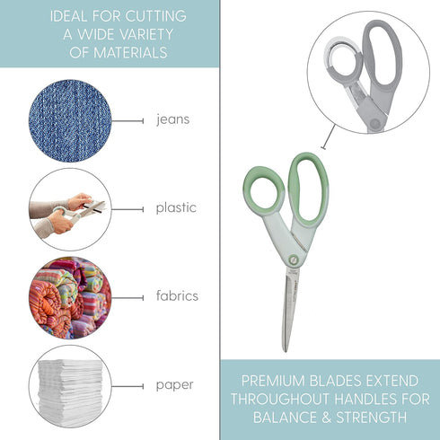 ECR4Kids ELR-13206 Cutting Edge Ultra-Grip 8.5" Precision Stainless Steel Scissors - Heavy Duty for Offices, Home, School, 8.5" Scissor, Assorted...
