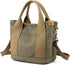 Handbag for Women Small Multi-Pockets, Canvas Mini Tote Shoulder Bags with Zipper, Satchel Hobo Bag for Travel Work...