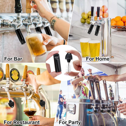 MRbrew Beer Faucet Cap & Plug Covers 15 Pack Beer Tap Cap Plug Brush, Draft Beer Faucet Rubber Soother Sanitary Covers, Cleaning Brush Cleaning Ta...