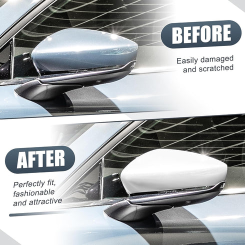 X AUTOHAUX Car Rear View Left Driver Side Mirror Cover Cap Replacement White for Mazda CX-30 2020-2023 Mirror Guard Covers Exterior Decoration Tri...