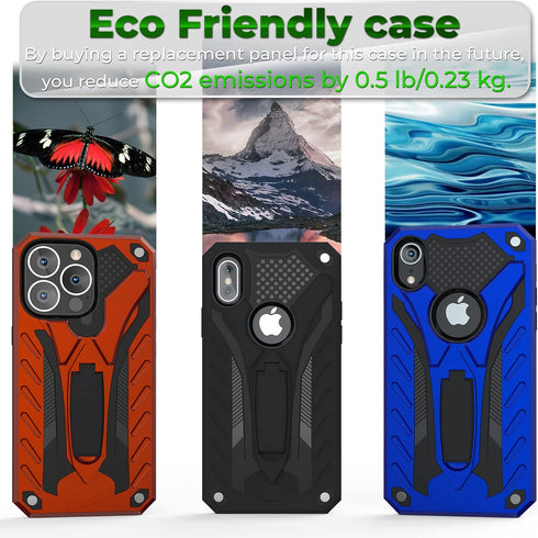 Kitoo Defender Designed for iPhone 13 Mini Eco-Friendly Case with Kickstand, Military Grade Shockproof 12ft. Drop Tested - Red...