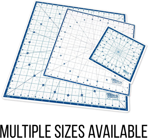 U.S. Art Supply 8" x 8" Rotary WHITE/BLUE High Contrast Professional Self Healing 7-Layer Durable Non-Slip Cutting Mat Great for Scrapbooking, Qui...