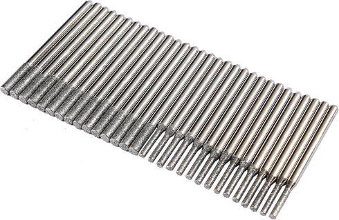 Drilax 30-Pc Diamond Drill Bit Set | 15x 2mm & 15x 3mm | 1/8" Shank Dremel Compatible for Glass, Sea Glass, Gemstones & Lapidary...