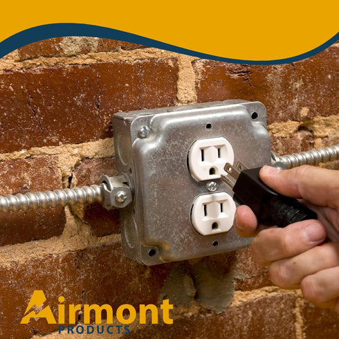 AP-12096, 4" Square Duplex Receptacle Electrical Box Cover, 1/2" Raised, Exposed Work, Galvanized Steel, Crushed Corners...