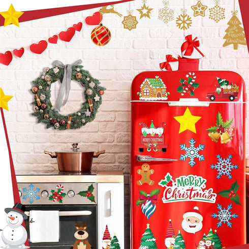 30 Christmas Theme Fridge Sticker Christmas Refrigerator Magnet Santa Claus Snowman Dwarf Snowflake Candy Fridge Magnet Stickers Decorations Xmas ...