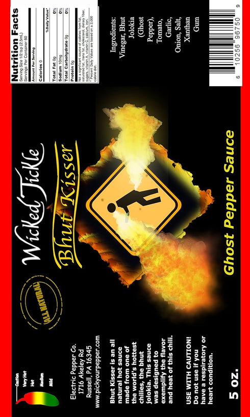 Ghost Pepper Hot Sauce Wicked Tickle Bhut Kisser Very Hot Award Winning Sauce...