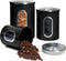 Mixpresso 3-Piece Black Canisters Sets For The Kitchen, Airtight Canister Set With See Through Window, Storage Jars for Coffee Container, Tea Orga...