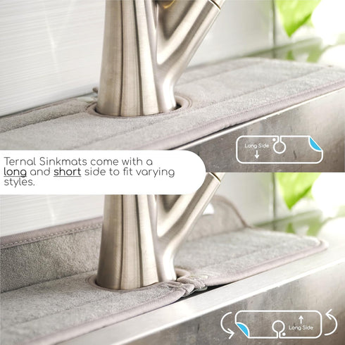 The Original Ternal Sinkmat Drip Catcher & Splash Guard, Faucet Mat for Sinks – Absorbent Microfiber, Machine Washable Counter Protector & Drying ...