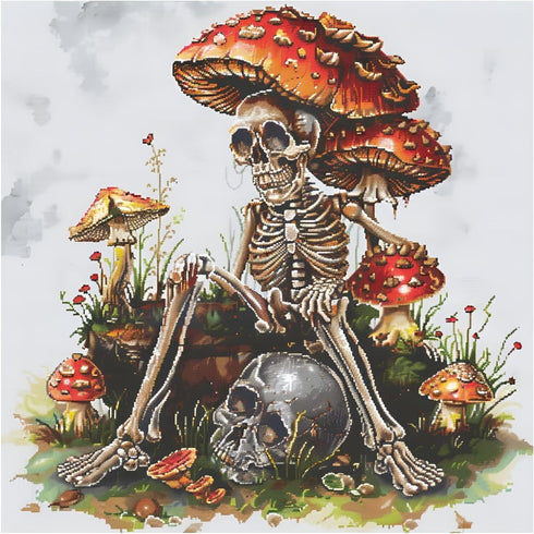 Xinpinzhou Skull 11ct Cross Stitch Kits, 11 CT Funny Pre Printed Counted Stamped Cross Stitch Embroidery Needlepoint Needlework Patterns Kits for ...