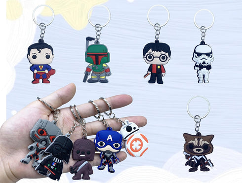 20PCS funny cartoon keychains?tags Goodie Bag Stuffer Christmas gifts and holiday charms...