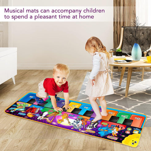 Kids Musical Piano Mats with 25 Music Sounds,Musical Toys Baby Floor Piano Keyboard Mat Carpet Animal Blanket Touch Playmat Early Education Toys f...