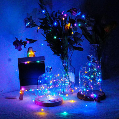 Fairy Lights Battery Operated Starry Firefly Silvery Wire String Lights 15 Pack 7.2ft 20 LED Jar Table Centerpiece for Wedding Christmas Halloween...