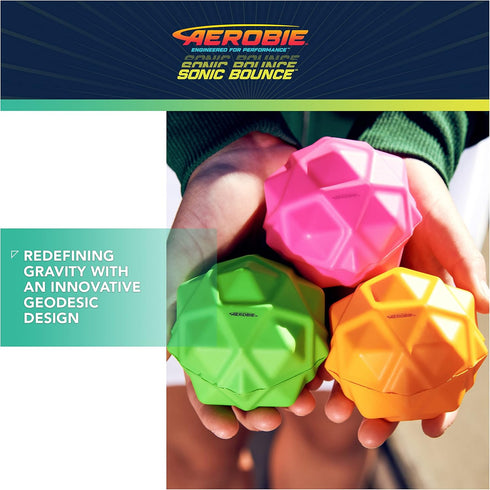 Aerobie Sonic Bounce Ball, Spiky Bouncy Balls for Kids & Kids Toys, Outdoor Games & Birthday Party Favors for Kids & Teens Aged 8 & Up, 3-Pack...