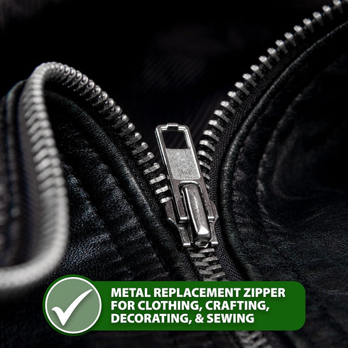Mandala Crafts 48 Inch Metal Heavy Duty Zippers - #10 Black Tape Gold Metal Separating Zippers for Sewing Jacket Coat Upholstery...