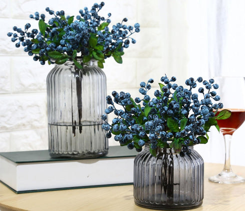 Mistari 10 Pack Artificial Flowers California Faux Blueberries Artificial Stems for Decorating Blueberry Picks Fruit Fake Silk Flowers Home Decora...