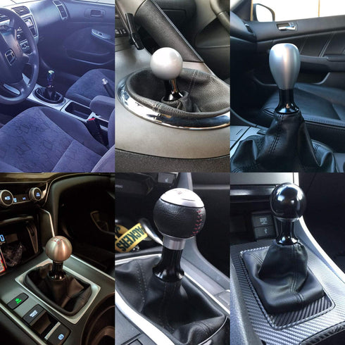 Pursuestar Black Aluminum Shift Knob Adapter Boot Retainer Holder for 5 6 Speed Manual Gear Shifter Lever 12X1.25...